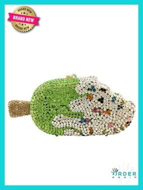 Novelty Crystal Popsicle Clutch Bag Rhinestone Evening Handbag Bridal Prom Purse